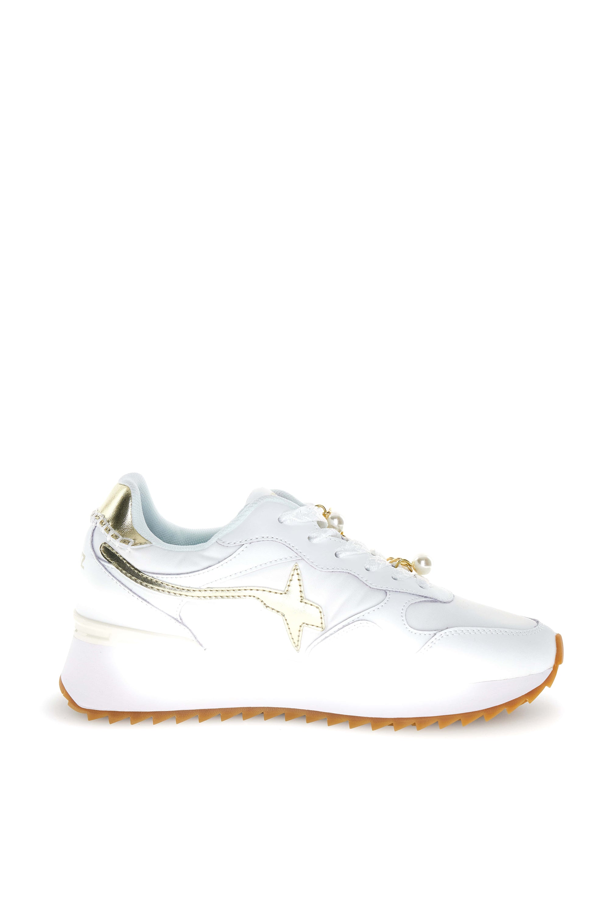 YAK-W. - Sneakers in tessuto tecnico e pelle - Bianco-Platino