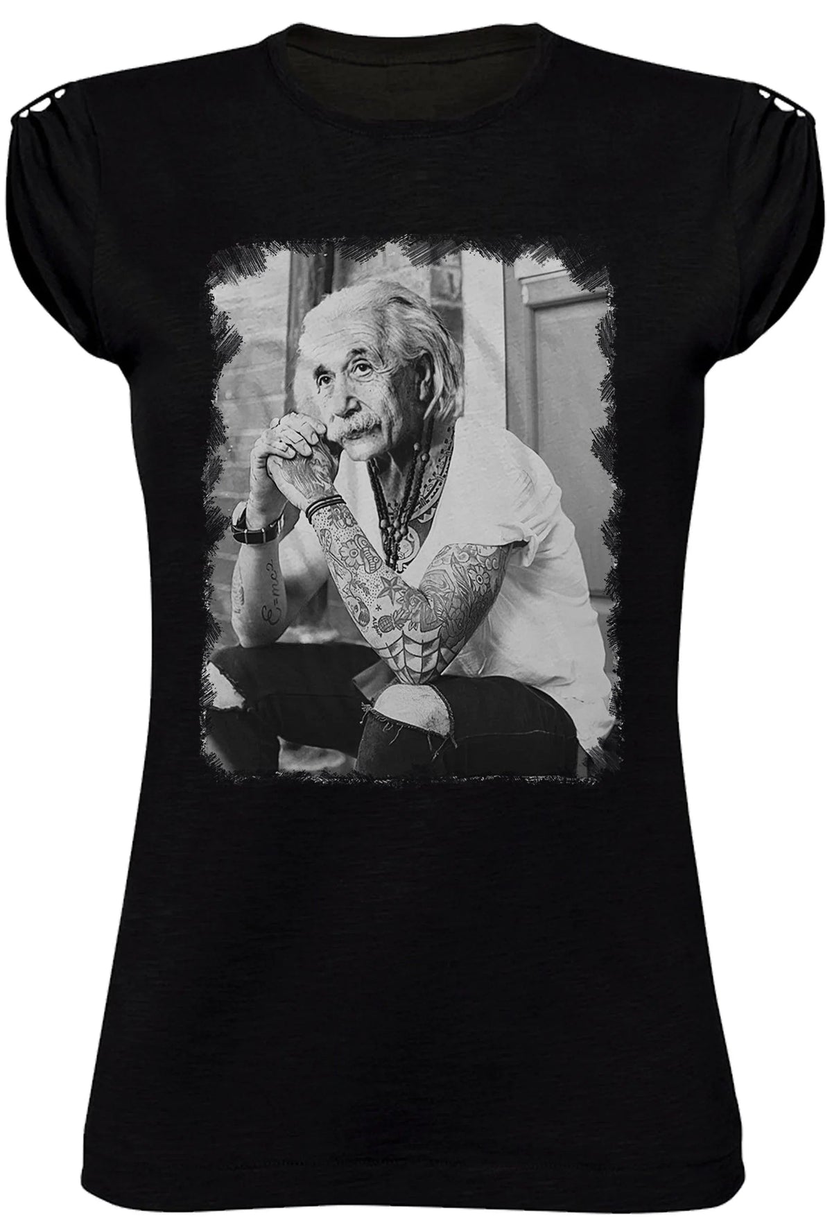 T-Shirt Einstein Tatuato Donna - Cotone Biologico Fiammato