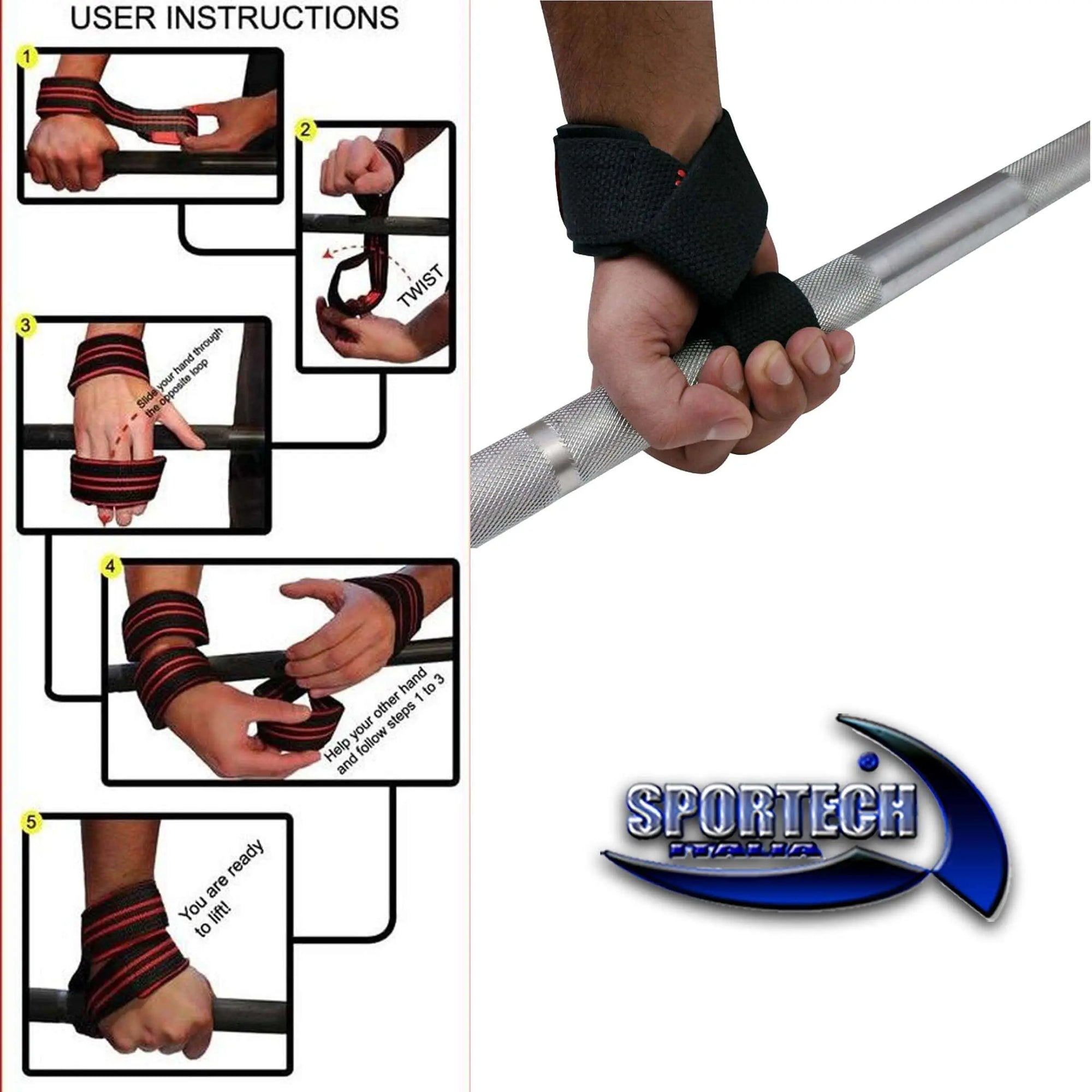Fasce per stacchi pesi palestra cinghie sollevamento straps Bodybuilding Powerlifting