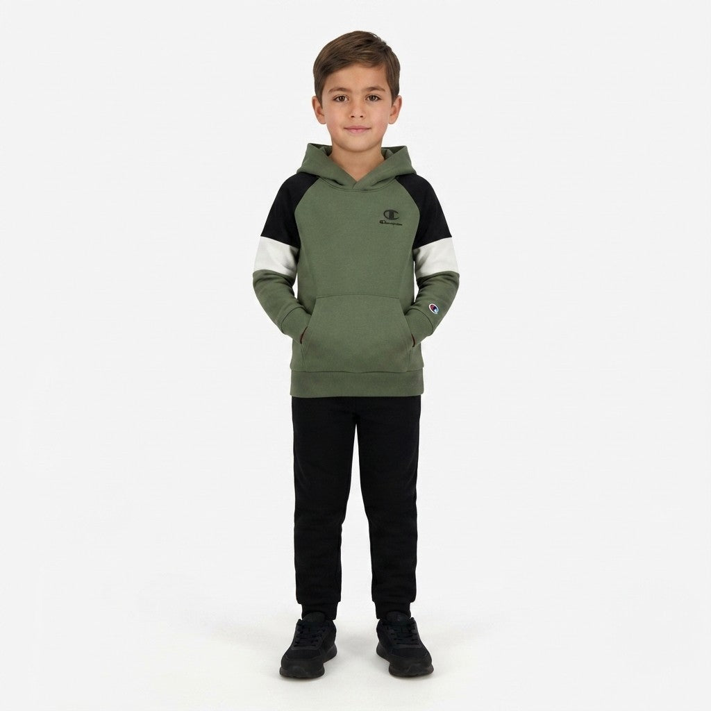 Champion Felpa Junior Chiusa con Cappuccio 307715 GS548 Verde