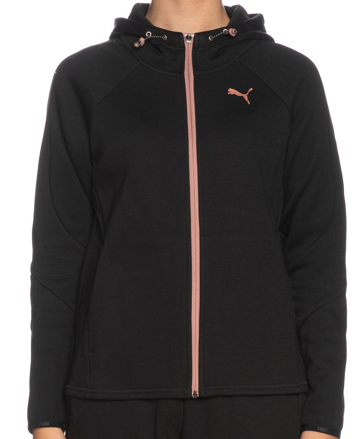Puma Women's Cotton and Drycell Evostripe Full-Zip Hoodie 849809 11 black