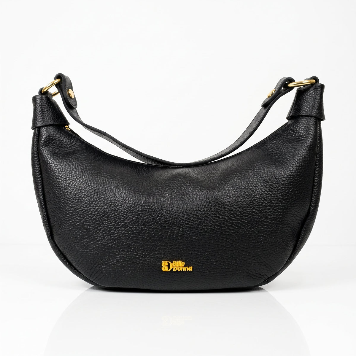 Giulia Borsa a Mezzaluna in Vera Pelle