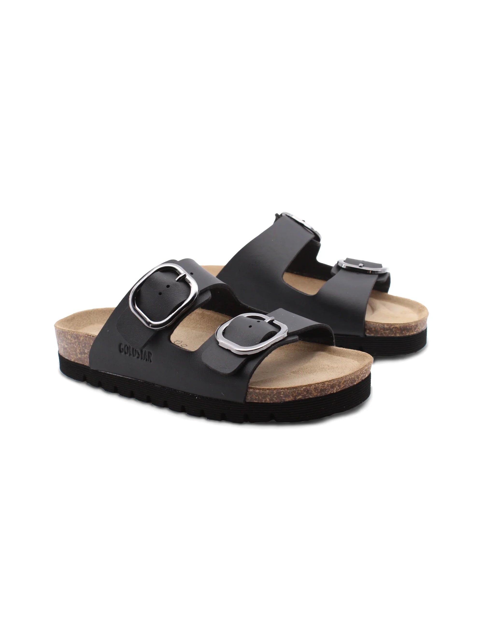 Goldstar Ciabatta platform a doppia fascia Nero donna