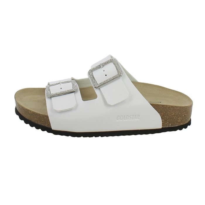 Sandalo Goldstar Bianco Con Fibbia Gioiello