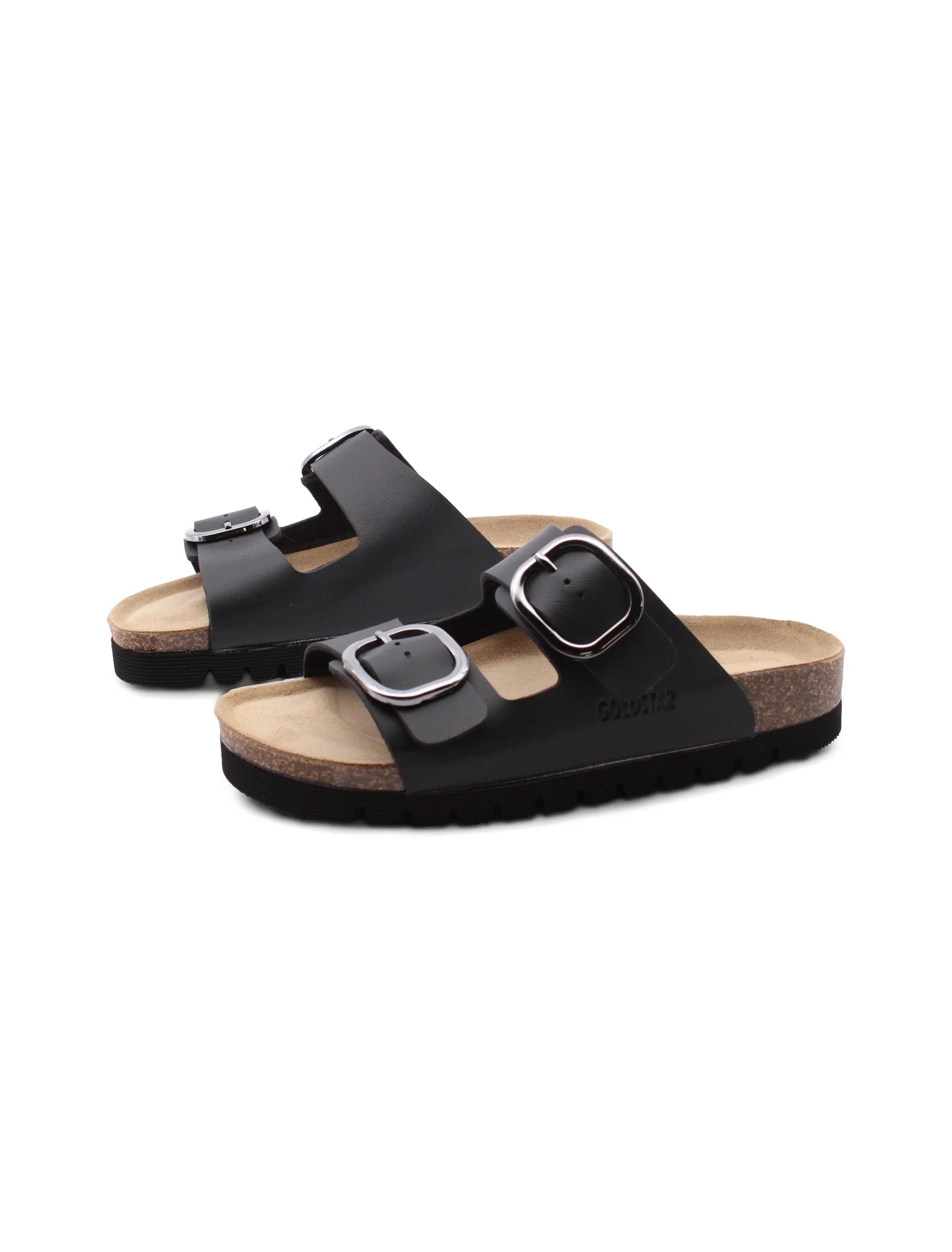 Goldstar Ciabatta platform a doppia fascia Nero donna