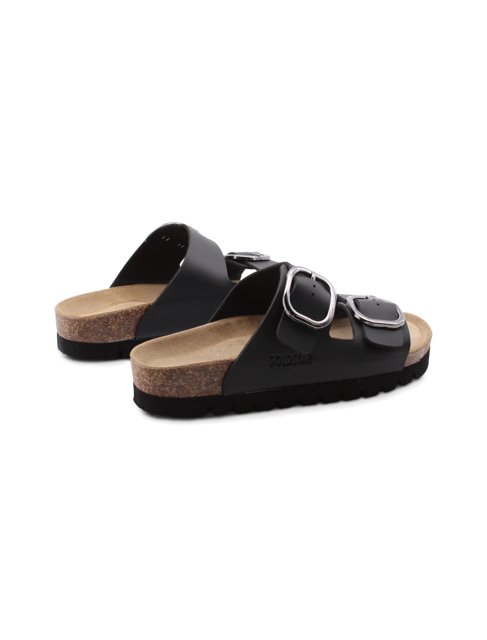 Goldstar Ciabatta platform a doppia fascia Nero donna