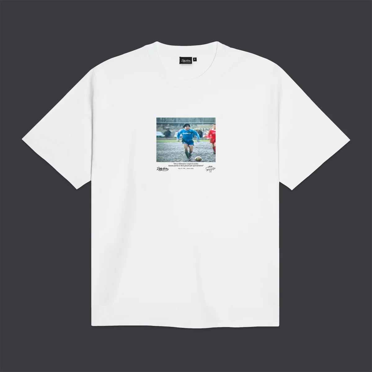 Dolly Noire t-shirt Maradona Partita del Fango TS1367-T4-02 bianca