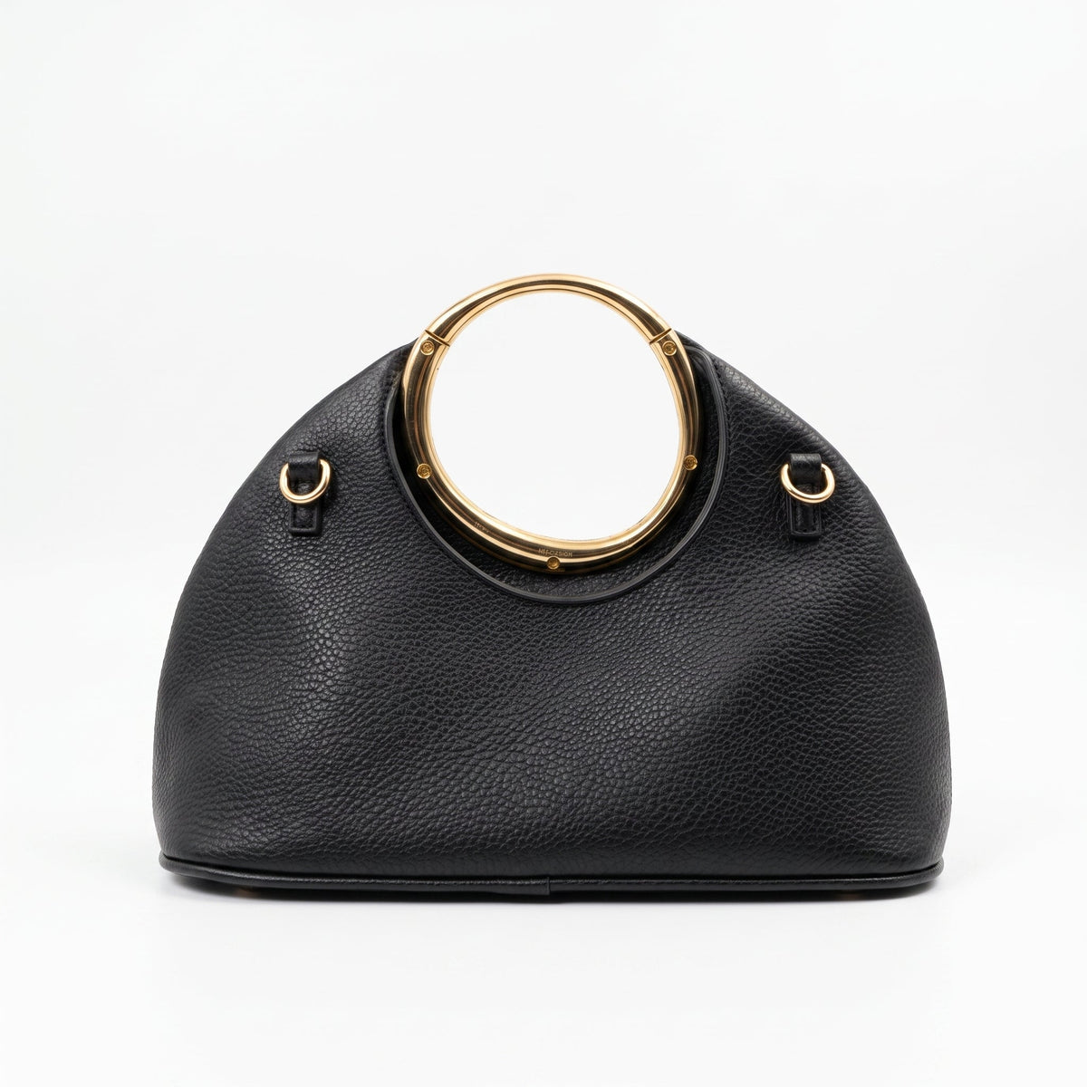 Halo – Borsa a Mano in Ecopelle con Manico Circolare Dorato