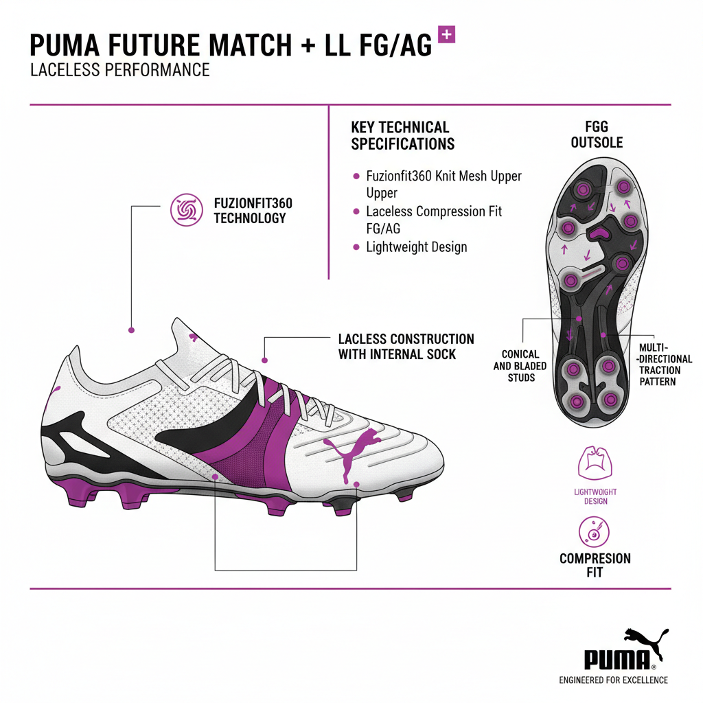 Puma Football Boot Future Match LL 107366-01 White Black Orchid Men