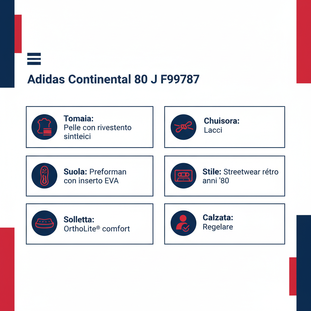 Adidas Continental 80 J F99787 White Scarlet Navy Boys' Sneakers