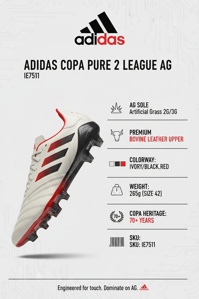 Adidas Copa Pure 2 League AG IE7511 Artificial Grass Football Boots Ivory