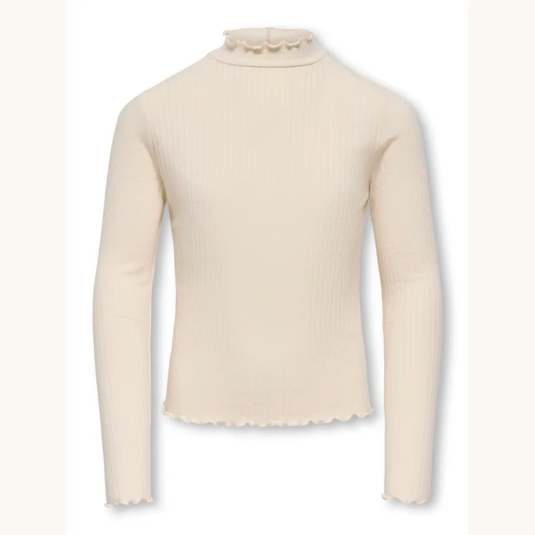 Only KOGFRANSISKA Top 15383013 – Maglia Ragazza Bianca Manica Lunga Slim Fit