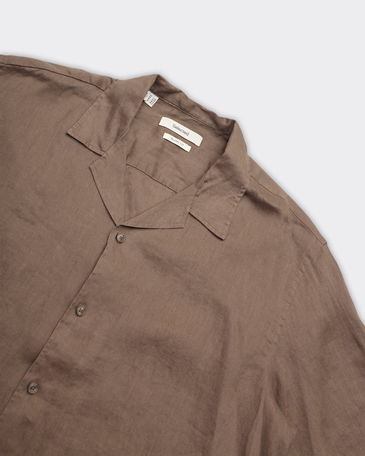 Camicia Kylian Linen SS Relaxed Resort Chocolate Chip