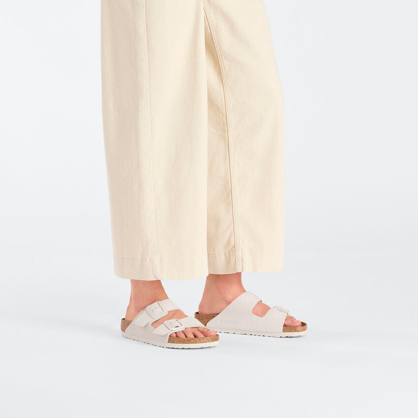 Birkenstock Arizona Pelle Bianca Pianta Stretta