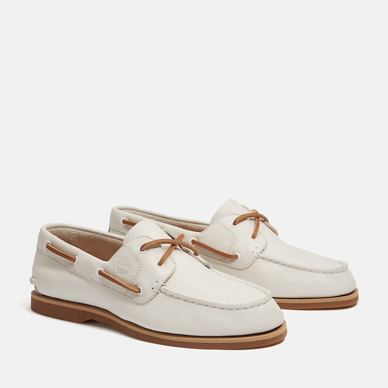 Timberland Scarpa Donna Classic Boat Shoe Pelle Bianca 197643617914