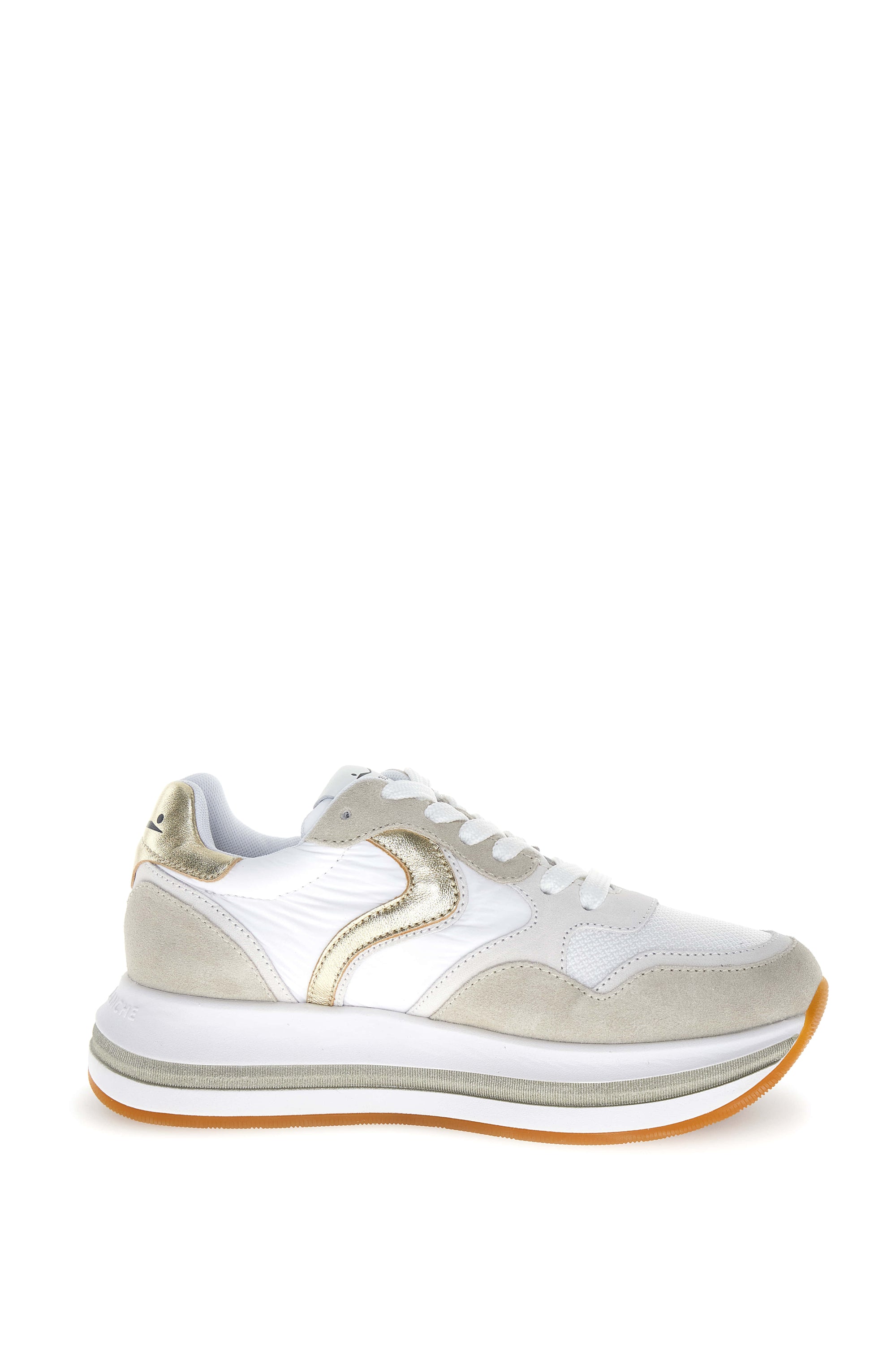 Voile Blanche Sneakers in suede e tessuto tecnico Beige-Platino