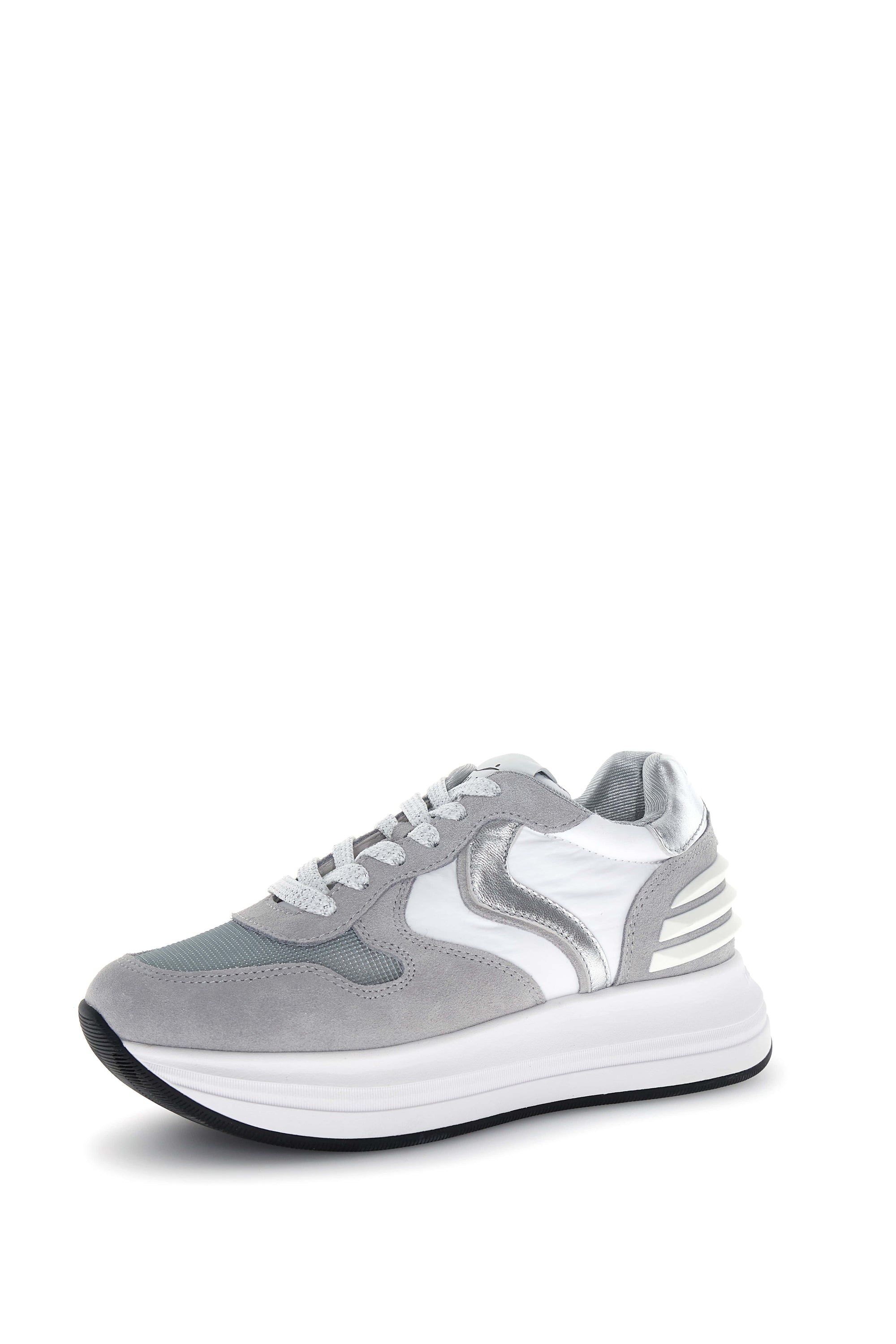 Voile Blanche Sneakers in suede e tessuto tecnico Sliver Grey