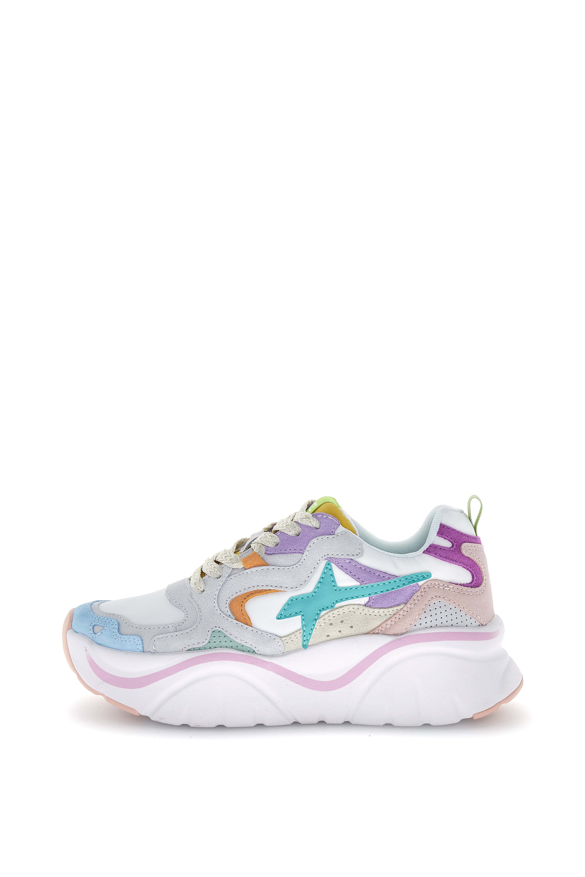 MIA-W. - Sneakers in suede e tessuto tecnico - Celeste-Bianco