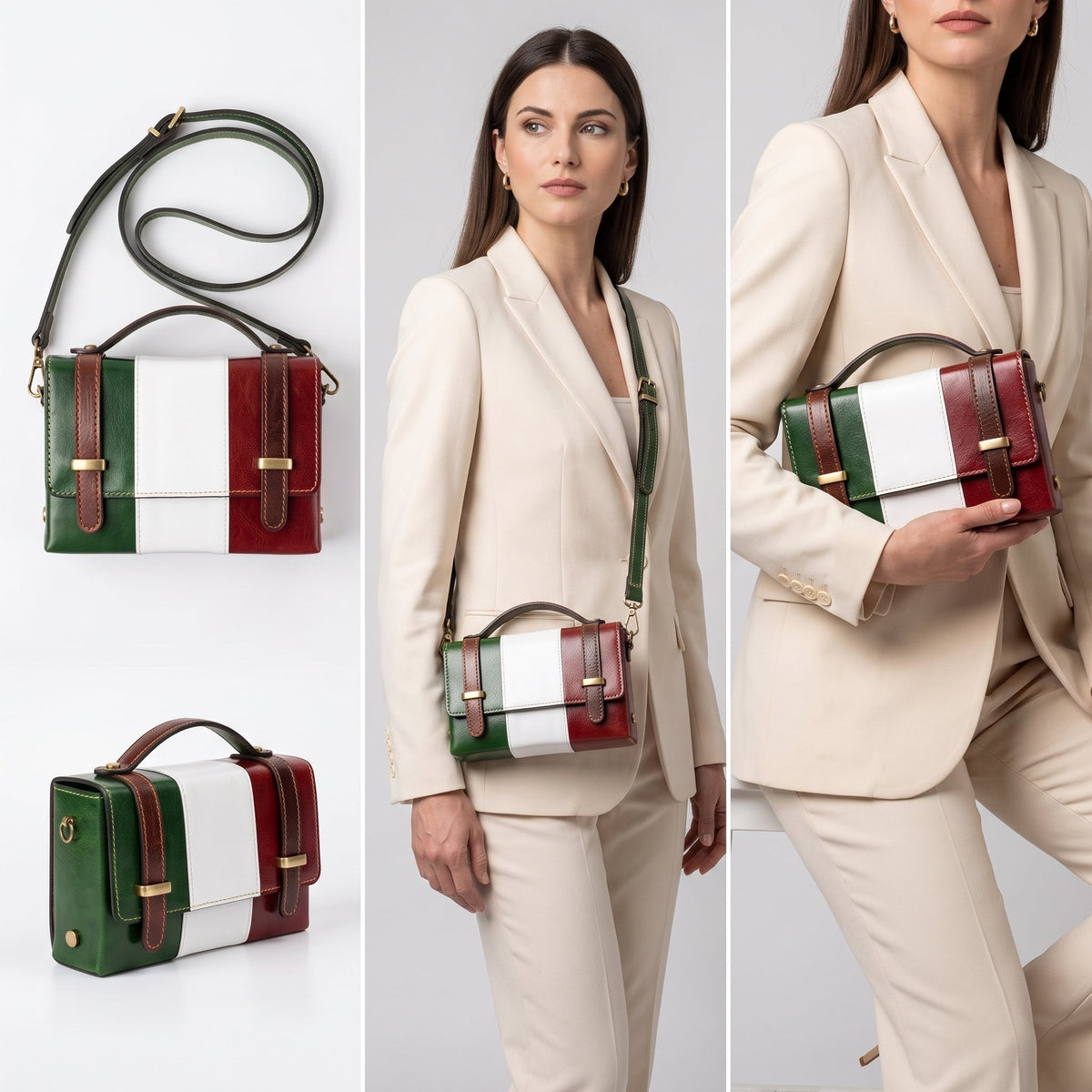 Brick Mini Borsa in Vera Pelle