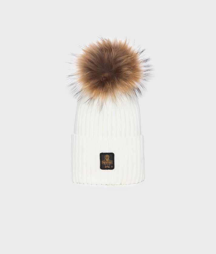 RefrigiWear Snow Flake Hat B05518 MA9083 A00010 Donna Bianco - Berretto con Pompon