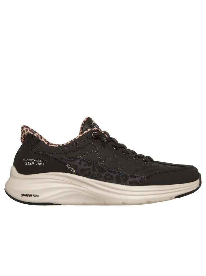 Skechers Slip-ins Contour Foam Cozy Fit Leopard Dream 150419-BLK Donna Nera - Sneakers