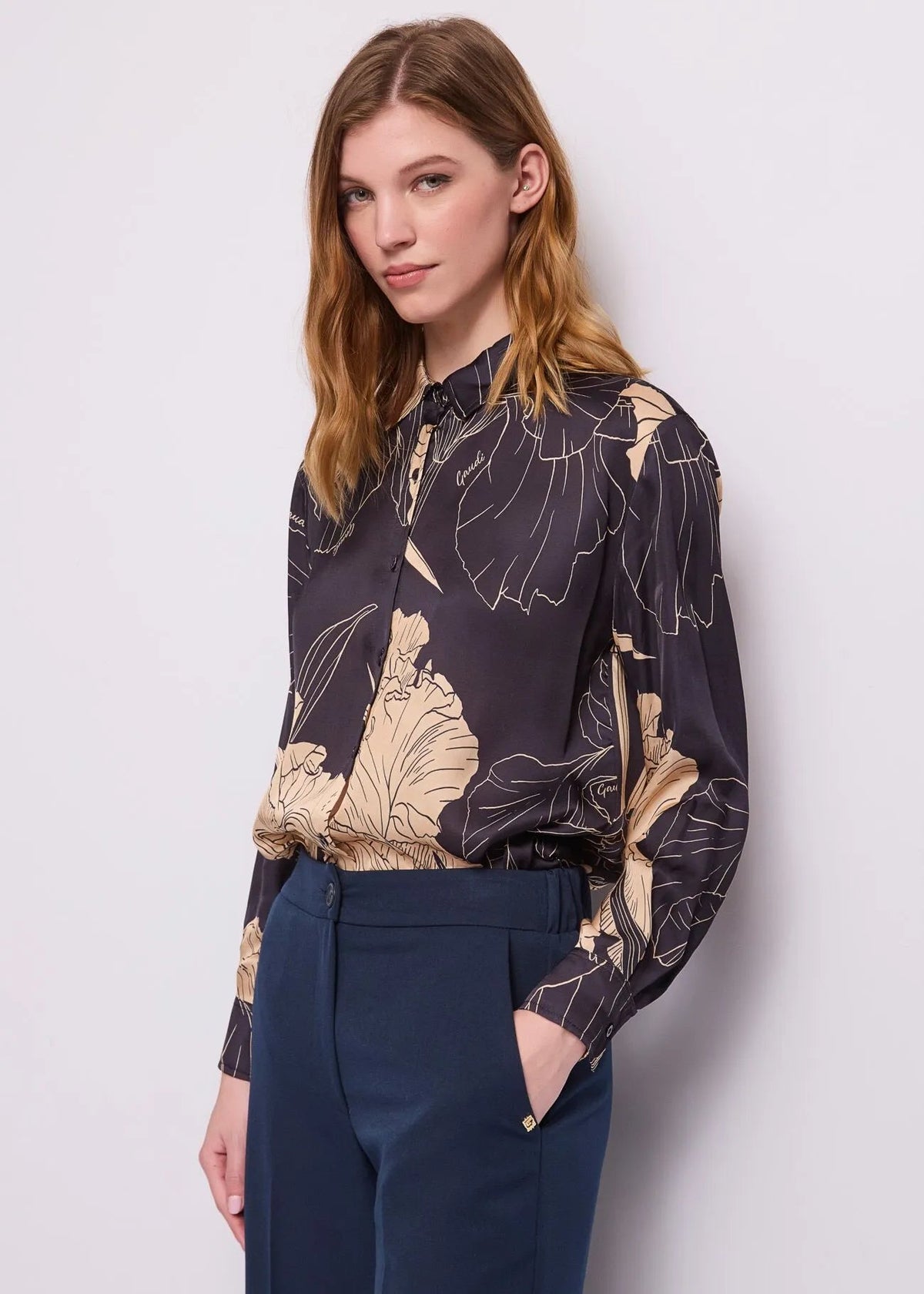 Gaudì Camicia da donna in raso floreale 621BD45008
