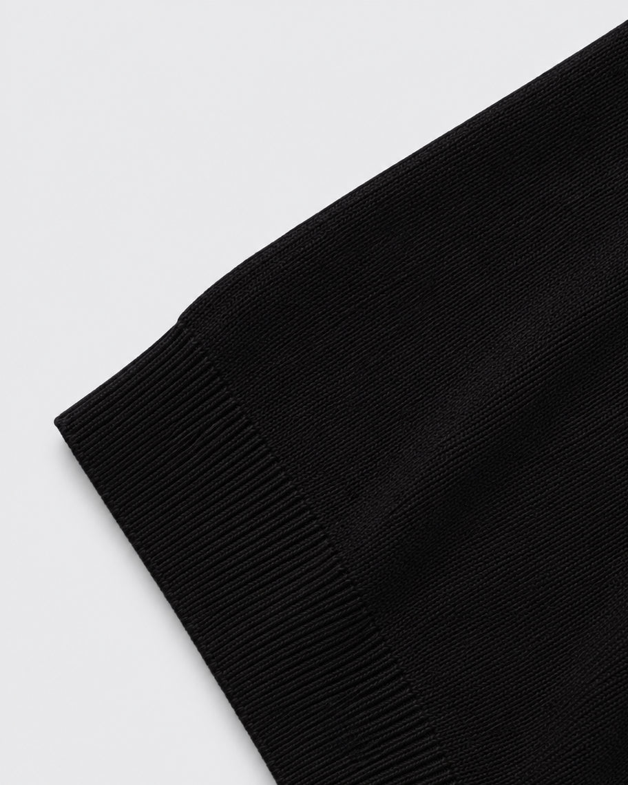 T-Shirt In Lana Merino Nera