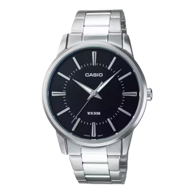 Orologio Casio MTP-1303PD-1A Uomo, Cinturino in Acciaio Inossidabile, Quadrante Nero