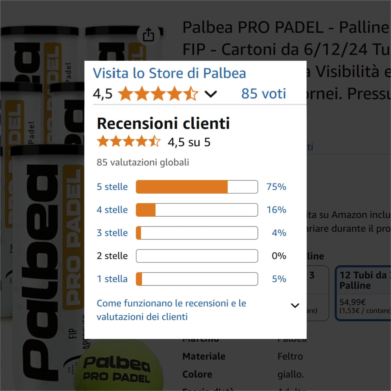 Palline Padel Approvate FIP - Palbea Pro Padel
