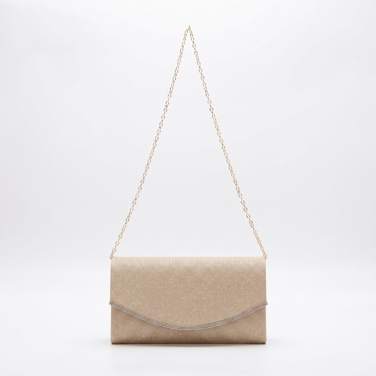 Pochette Busta con Strass Oro