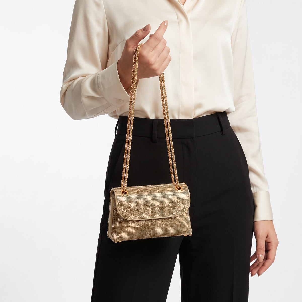 Pochette con Strass Decorativi