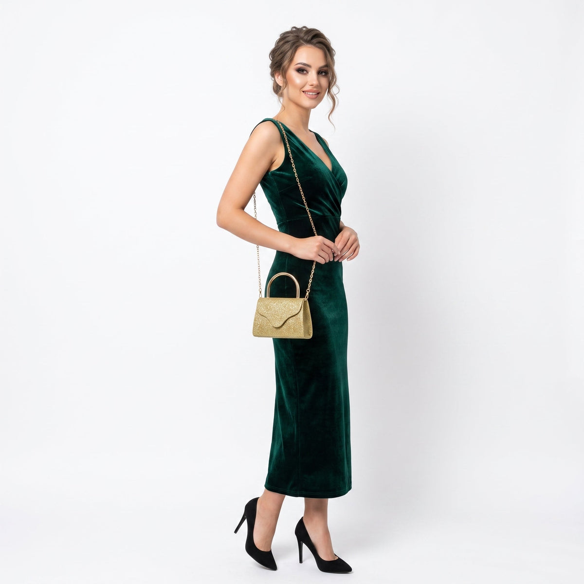 Pochette da Sera Glitter Oro