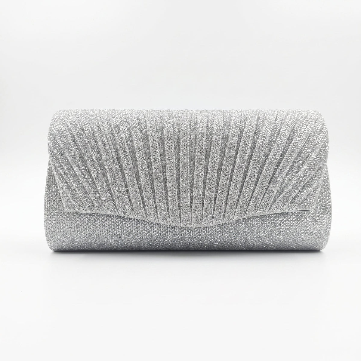 Pochette Ventaglio con Strass Argento