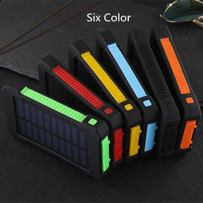 Power Bank Solare 20.000 mAh - Doppia Porta USB per Emergenze e Trekking
