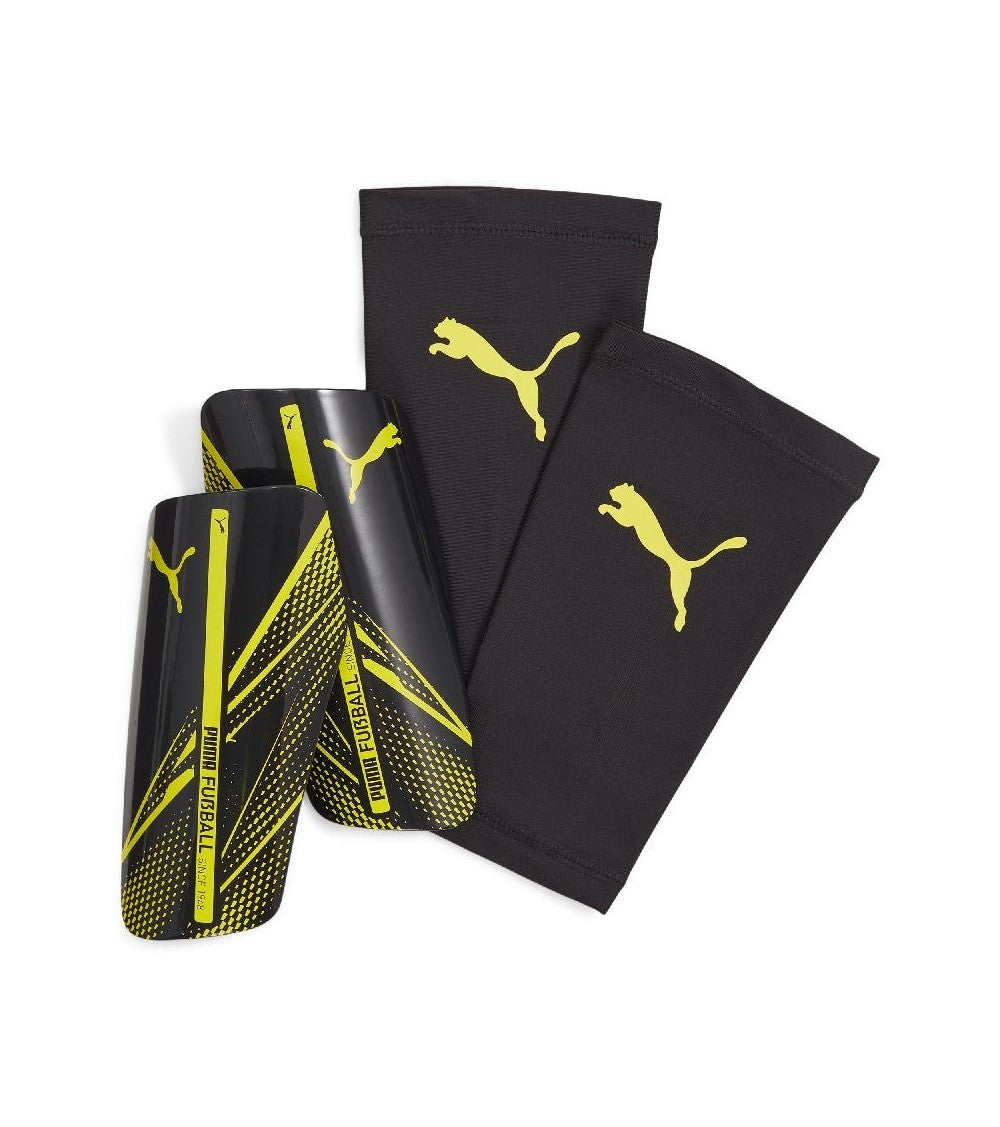 Puma Attacanto 030887-01 | Black Yellow Football Shin Guards S/M/L
