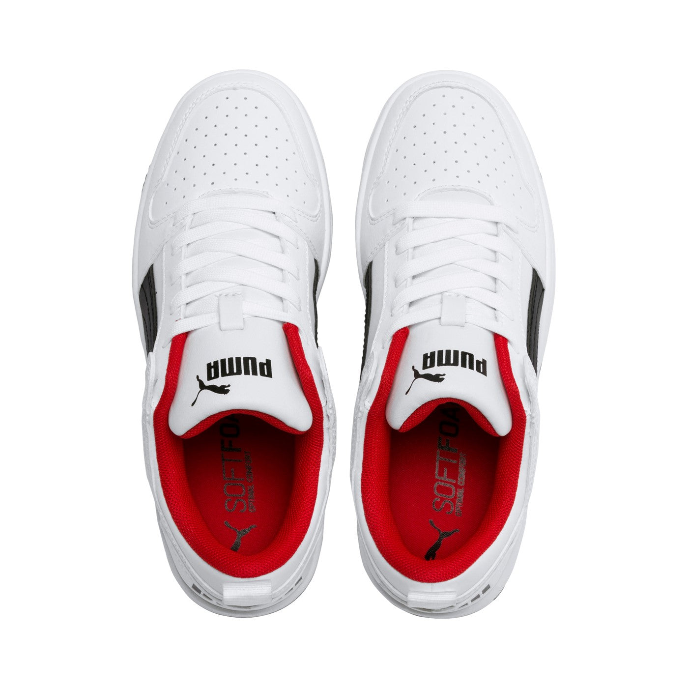 Puma Rebound Layup 370490 01 white black boys' sneakers
