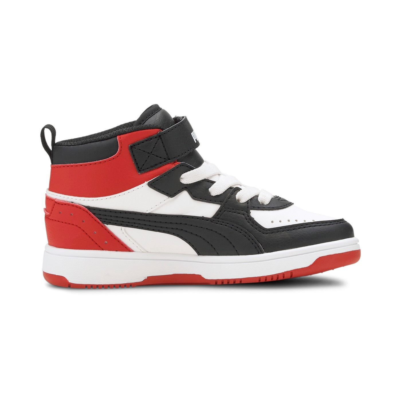 Puma Rebound JOY Blocked AC PS children's high-top sneakers 374688 03 white-black-red