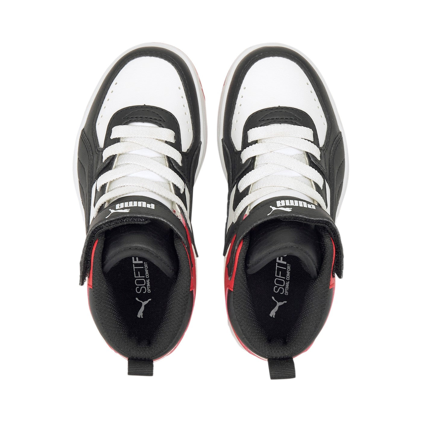 Puma Rebound JOY Blocked AC PS children's high-top sneakers 374688 03 white-black-red