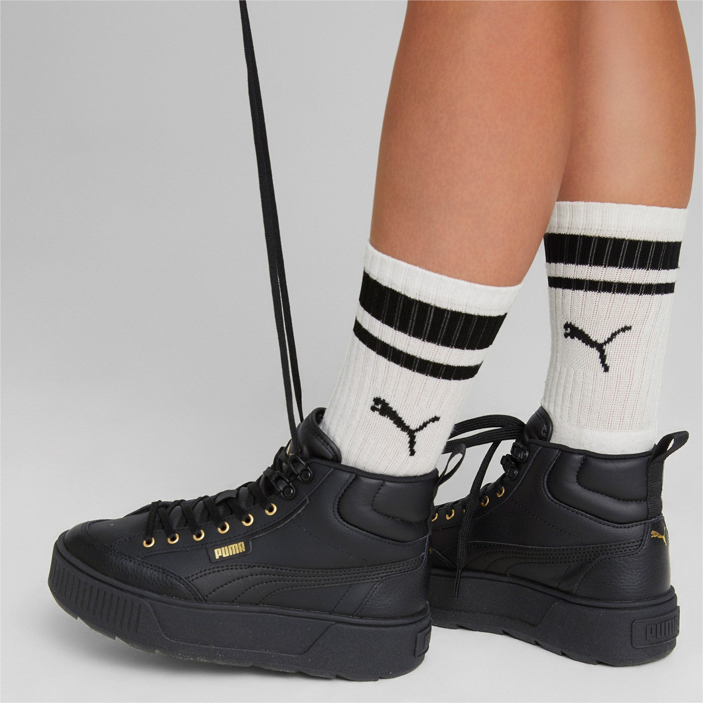 Puma Karmen Mid Women's High-Top Platform Sneakers 385857 02 Black