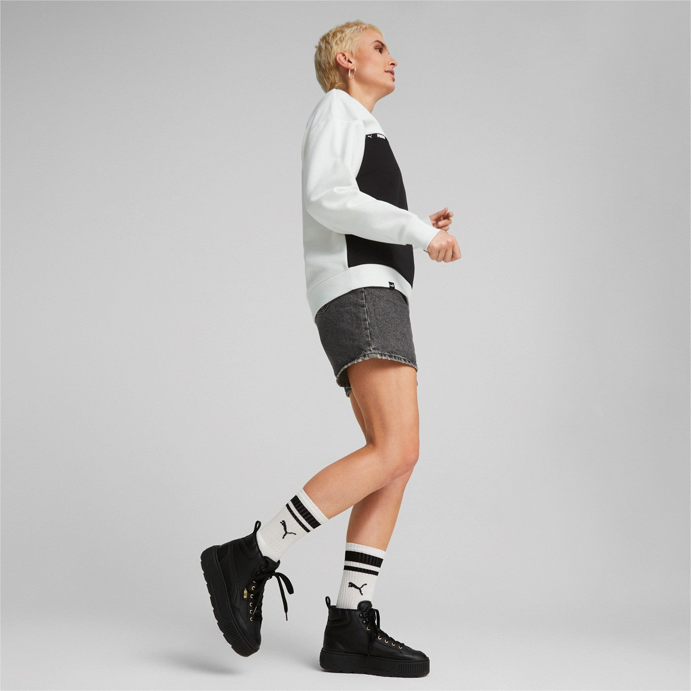 Puma Karmen Mid Women's High-Top Platform Sneakers 385857 02 Black