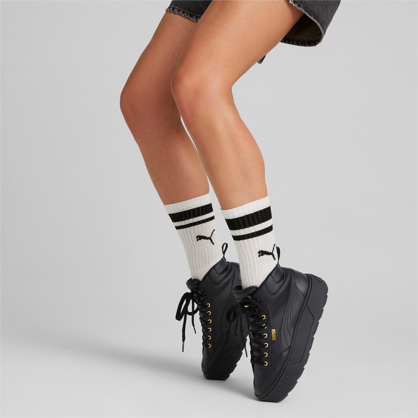 Puma Karmen Mid Women's High-Top Platform Sneakers 385857 02 Black
