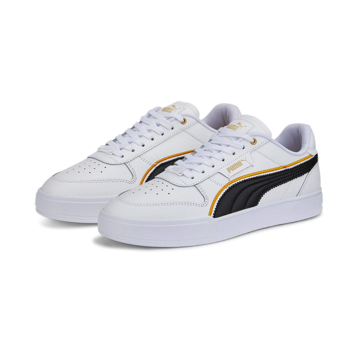 Puma men's sneakers Caven Dime FC 386380 01 white-black-gold