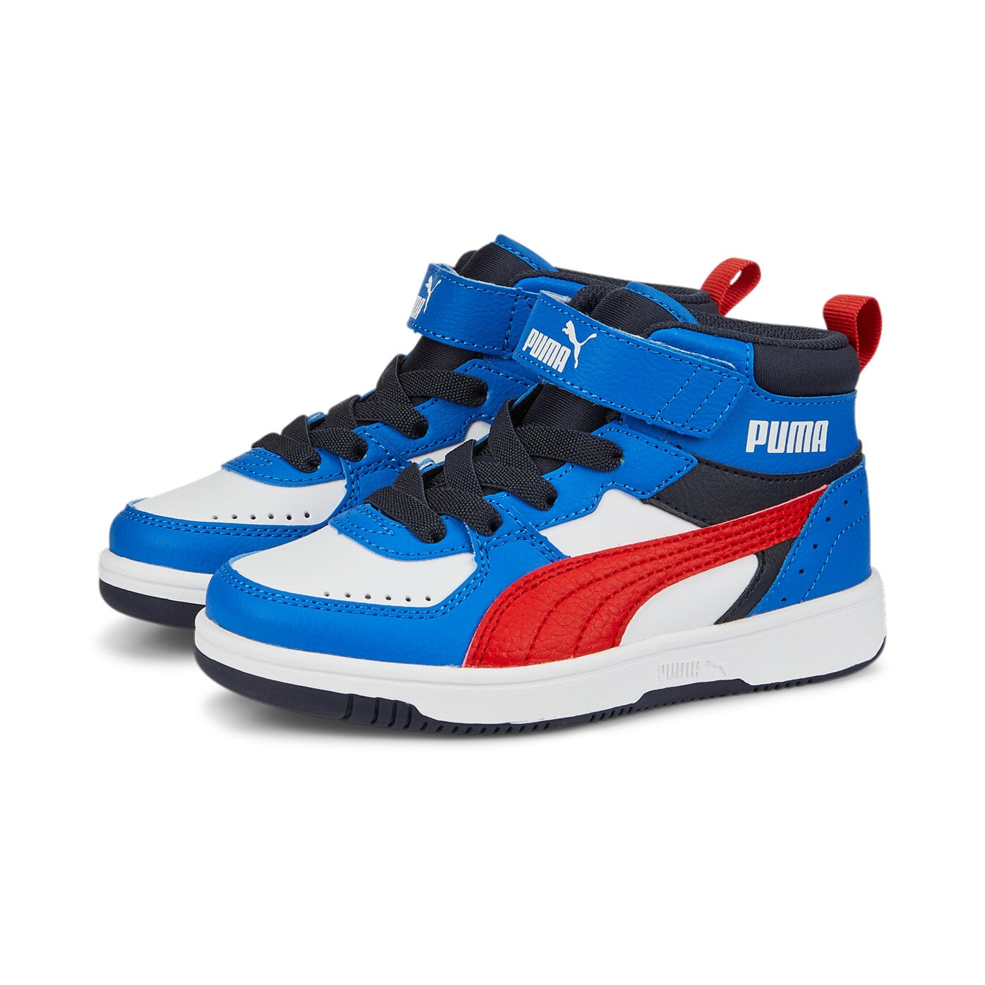 Puma Kids' High-Top Sneakers Rebound JOY 388448 04 White Red Blue