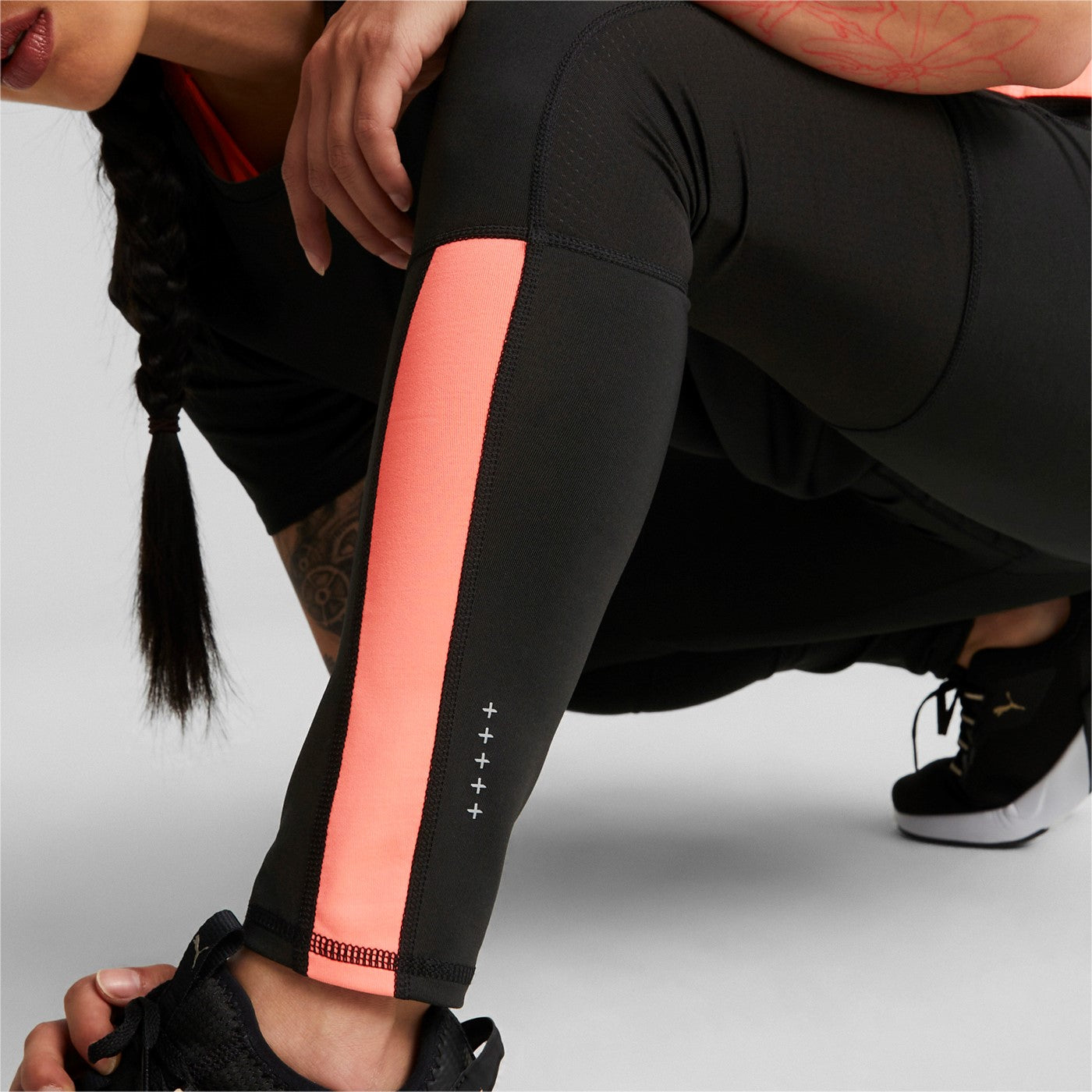 Puma Run Favorite Reg Rise Full Tight Women's Running Pants Black-Sunset Glow