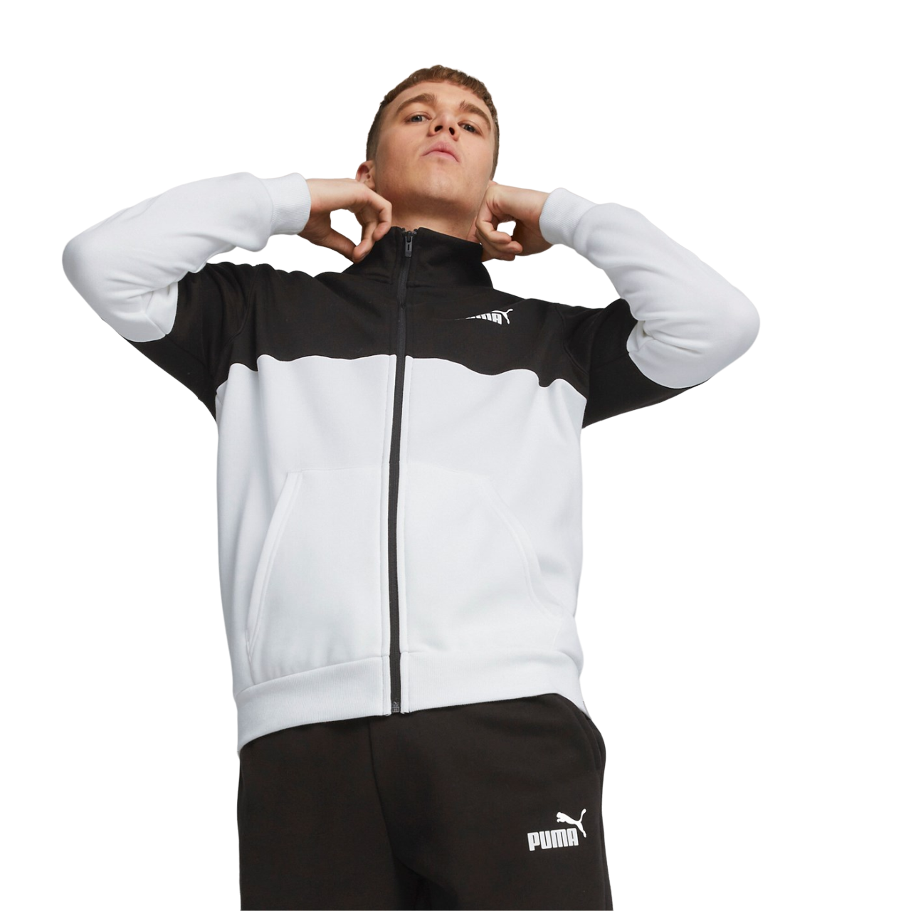 Puma Men's Power Colorblock Tracksuit 670038-01 Black-White