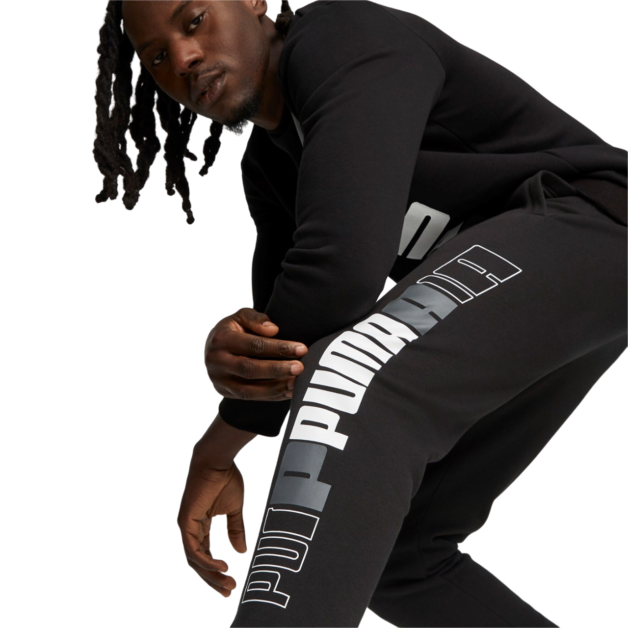 Puma Men's Fleece Cotton Sport Pants Logo Lab 675920-01 Black
