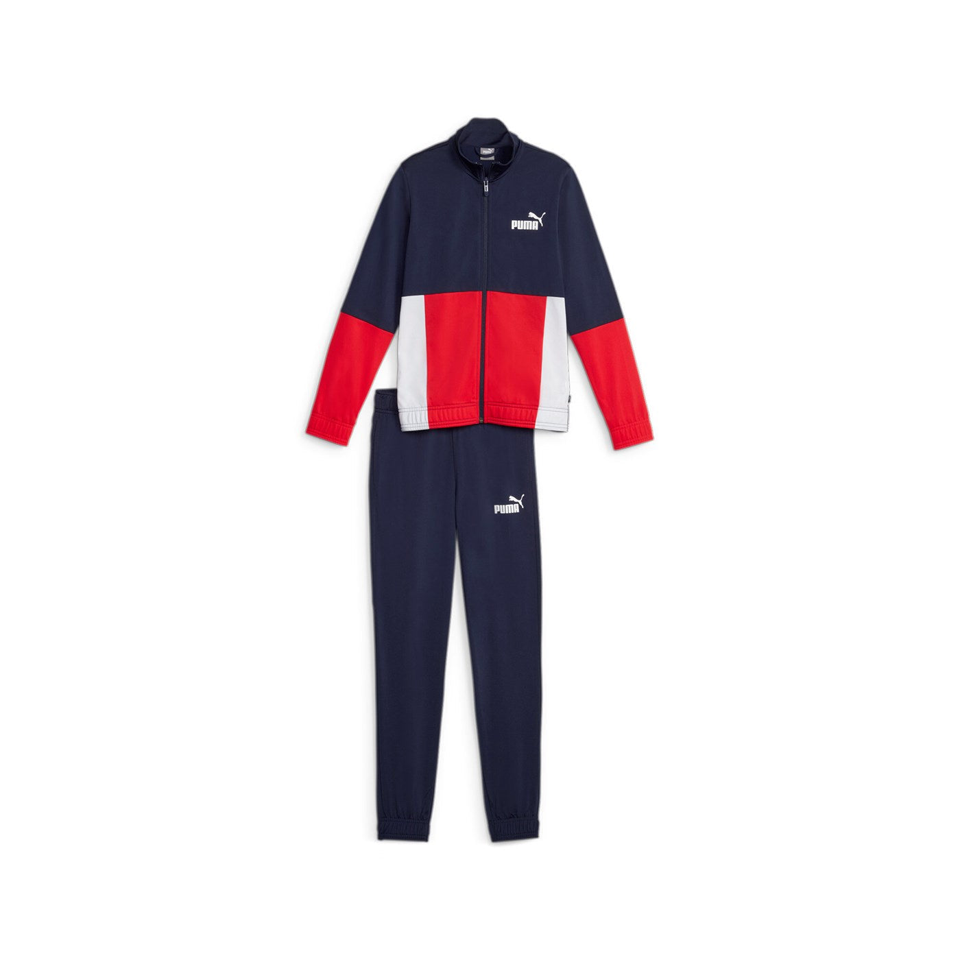 Puma Boy's Polyester Colorblock Tracksuit 676373-06 Blue-Red