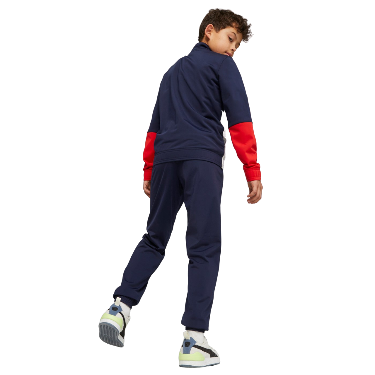 Puma Boy's Polyester Colorblock Tracksuit 676373-06 Blue-Red