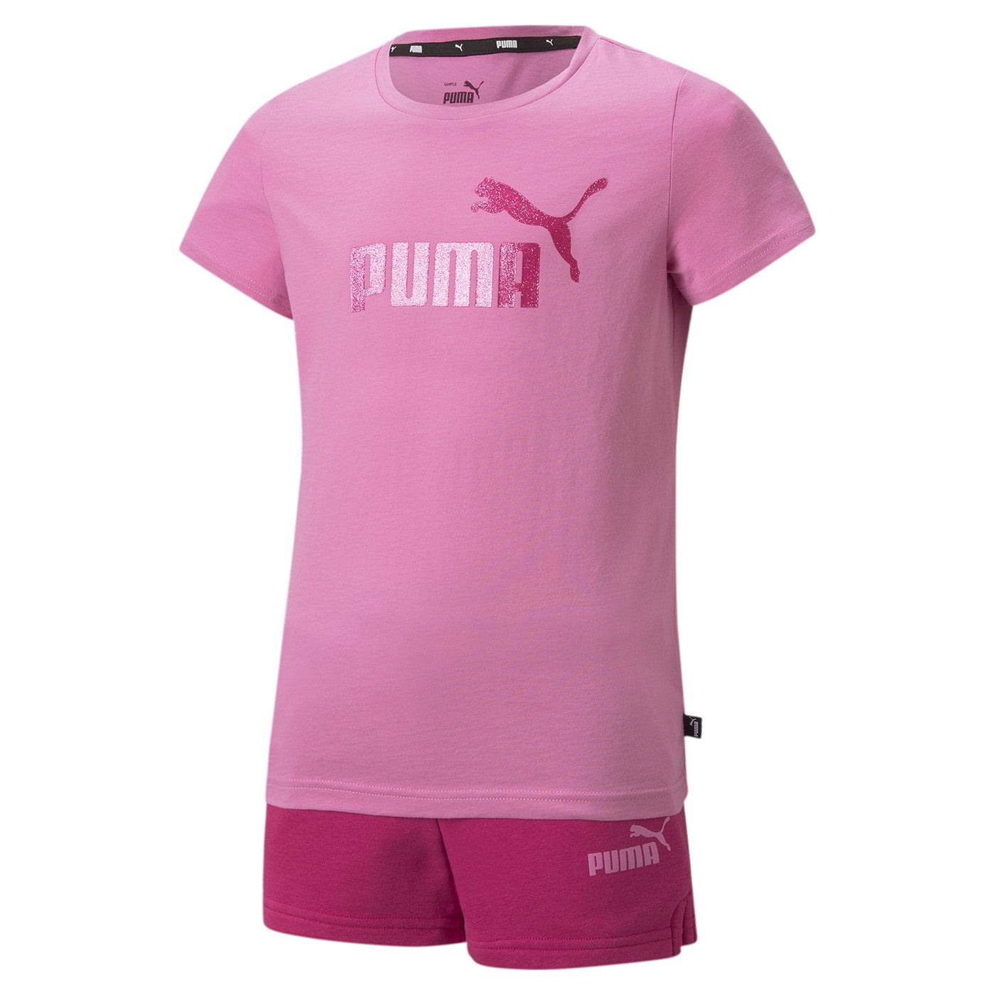 Puma Girls' Cotton T-Shirt and Shorts Set 846936 15 Opera Mauve