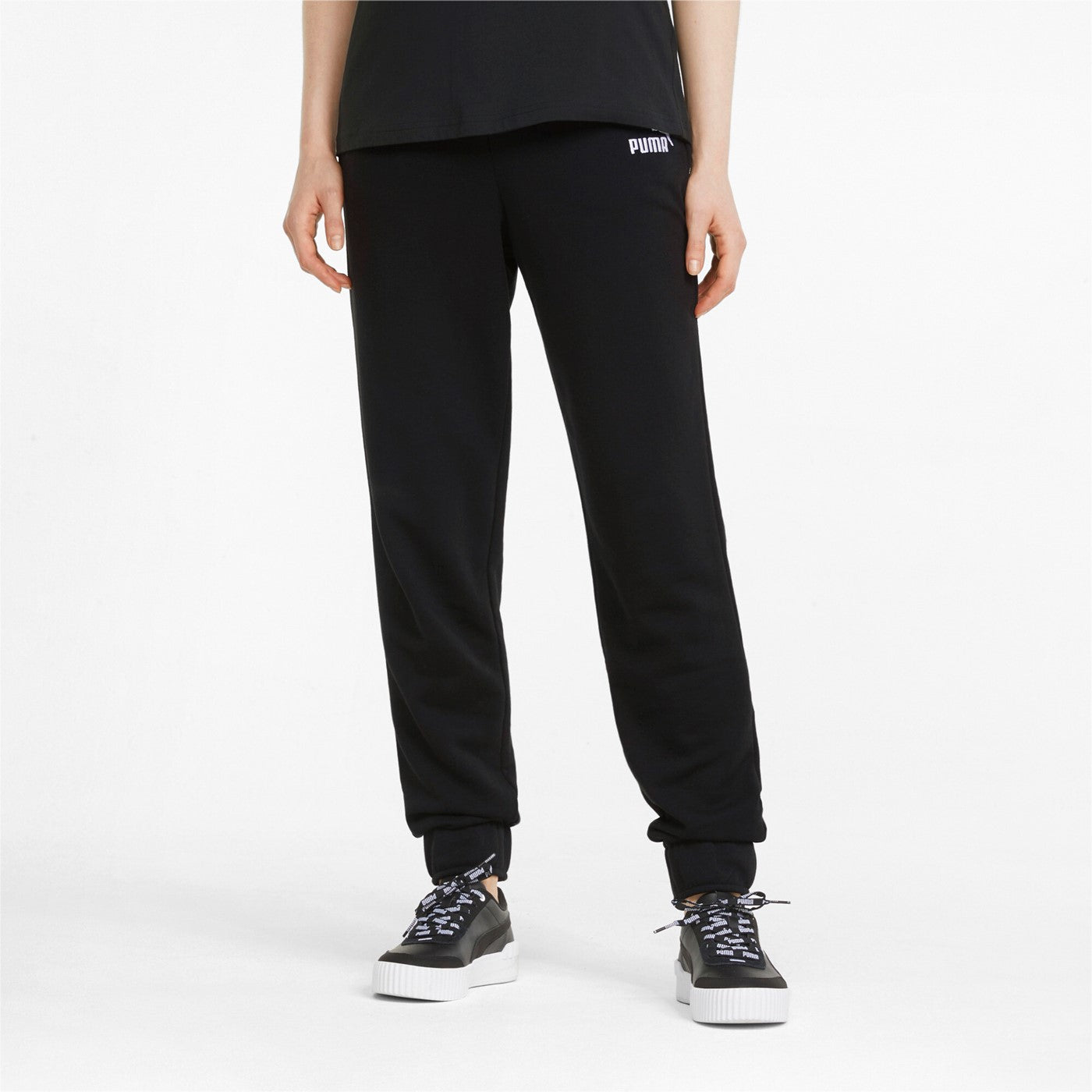 Puma women's sports pants with cuff ESS+ Embroidery High-Waist Pants TR cl 847093-01 black